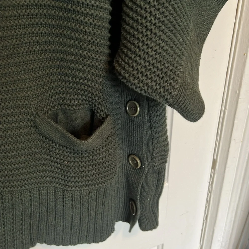 J. Crew Turtleneck Poncho Sweater in Dark Green - Picture 4 of 9